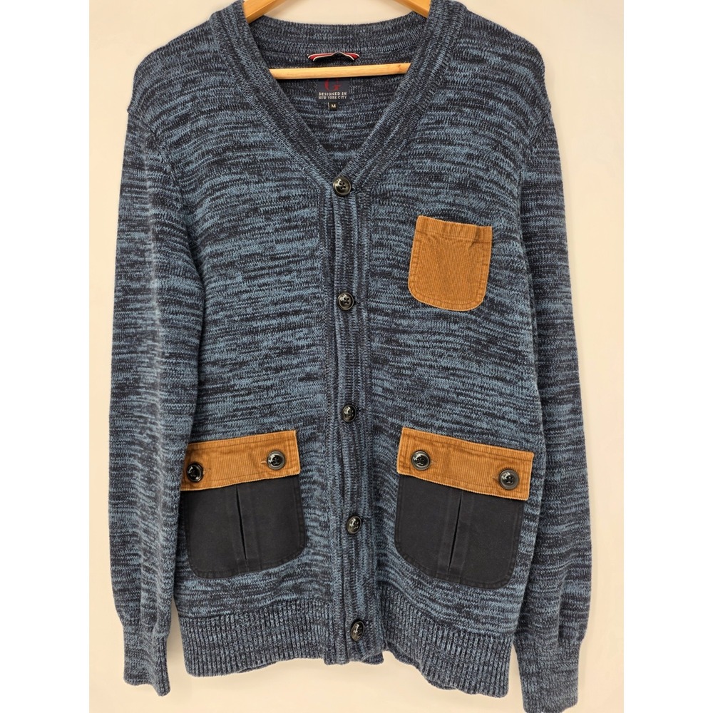 Jack Threads Goodale Cardigan Sweater Elbow Patches Corduroy Details Size Medium